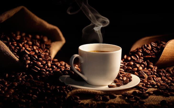 Fresh Coffee Beans, hot, Coffee, coffee,, cup Free HD Wallpaper