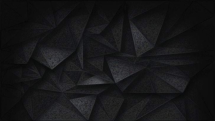 Geometric, space, design element, black color, shiny Free HD Wallpaper