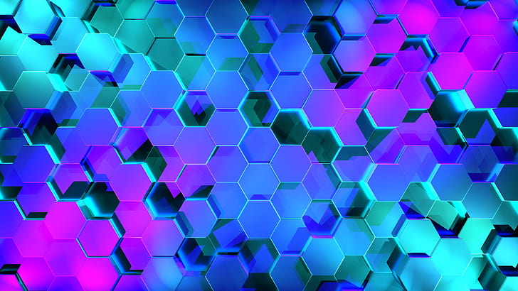 Hexagon Abstract, hexagon, geometry, digital art, abstract Free HD Wallpaper