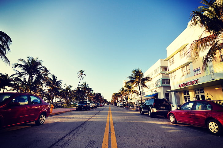 miami, road marking, tourist resort, vacations Free HD Wallpaper