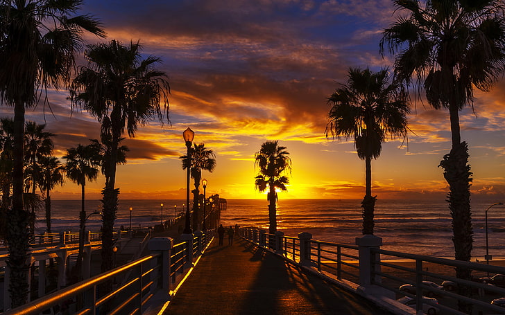 Oceanside Pier San Diego, north, water, outdoors, san Free HD Wallpaper