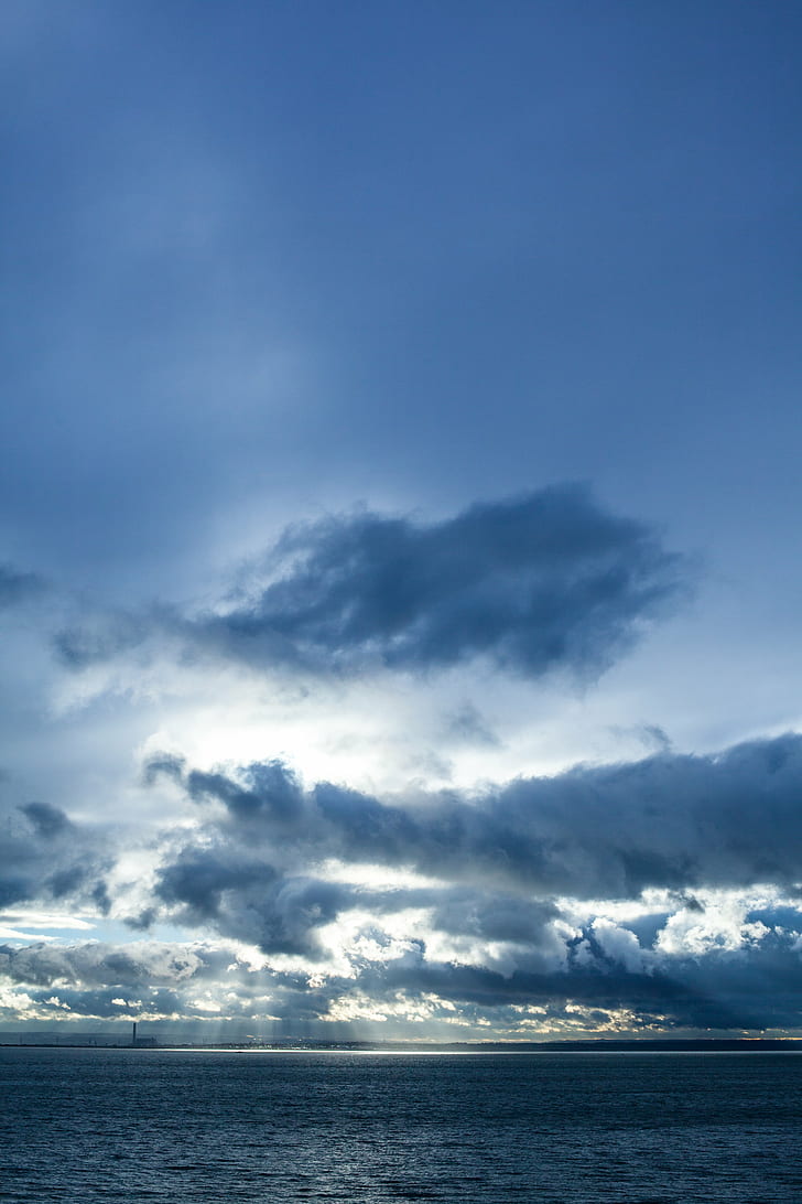 Pacific Northwest National Parks, blue sky, clouds, thames estuary, dramatic sky Free HD Wallpaper