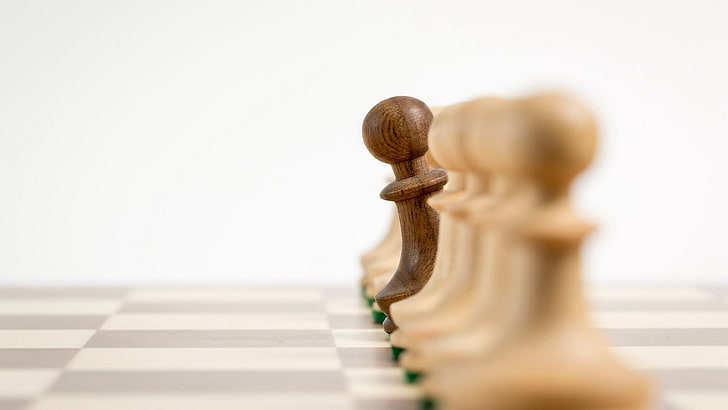Pawn Structure Chess, depth of field, pawns, strategy, chess board Free HD Wallpaper