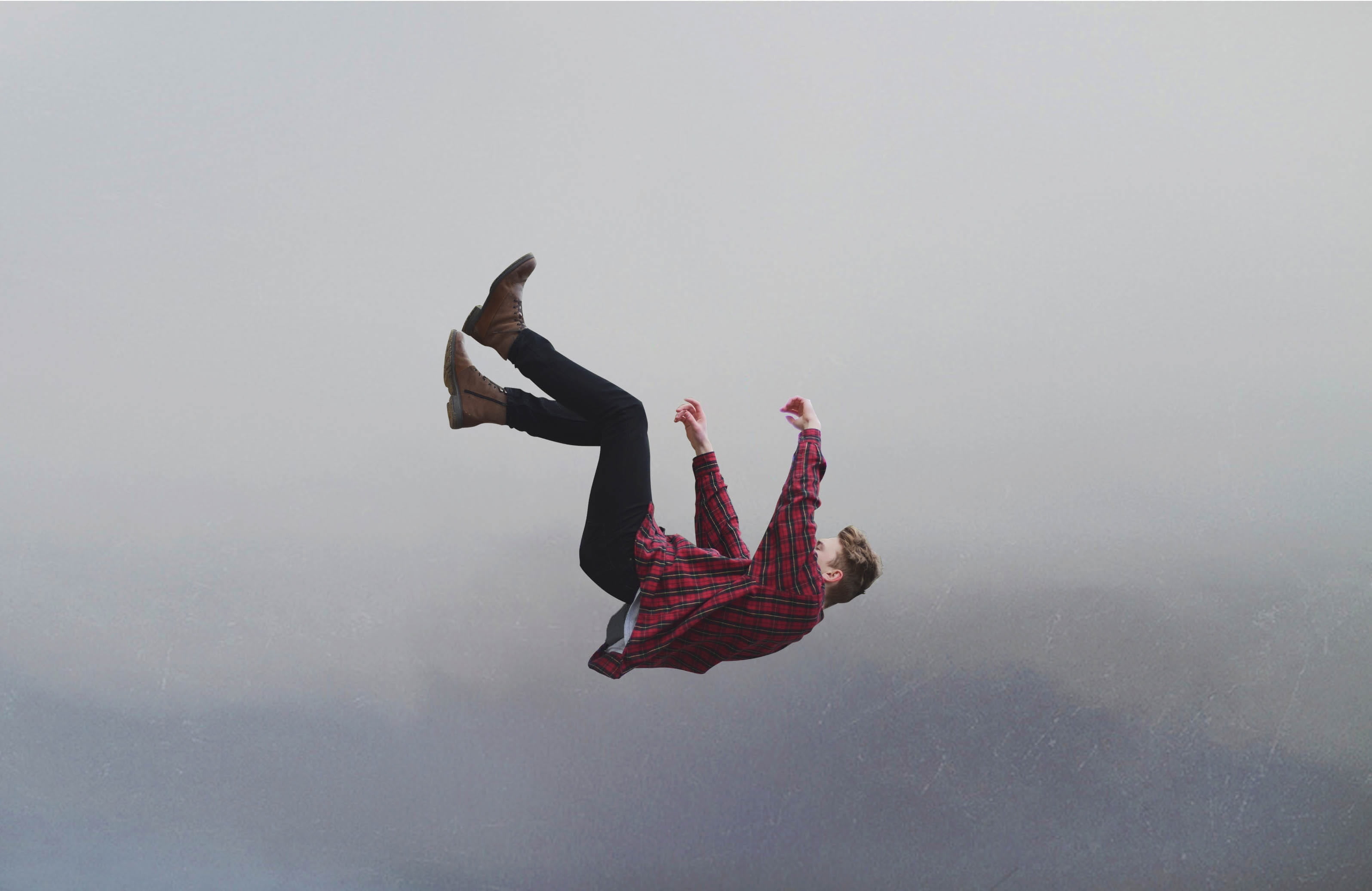 Person Falling Sign, copy space, guy, balance, full length