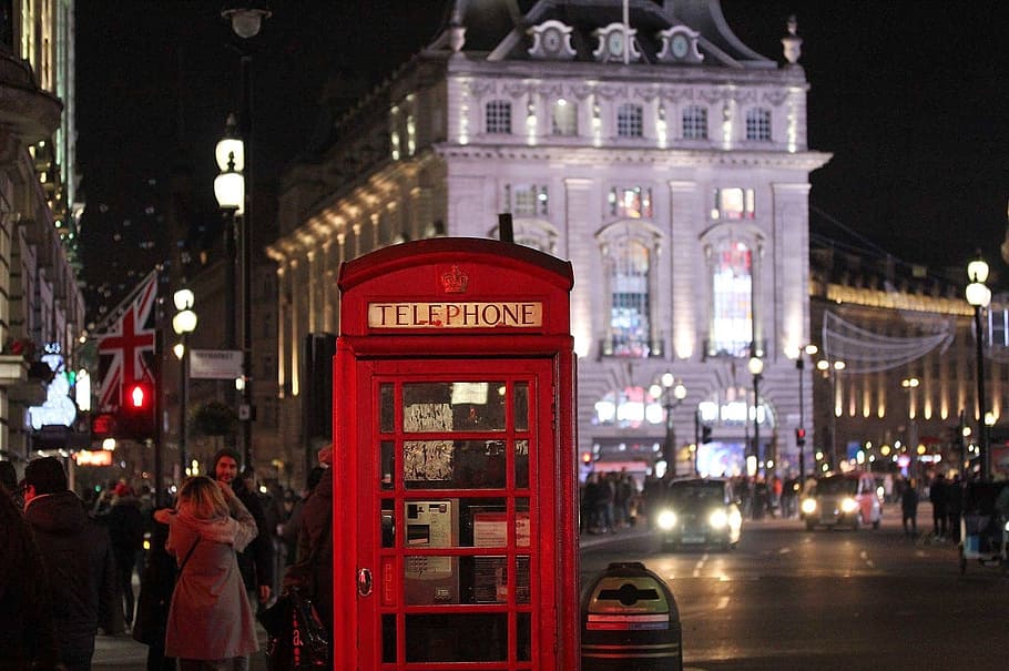 phone box, city life, street, communication Free HD Wallpaper