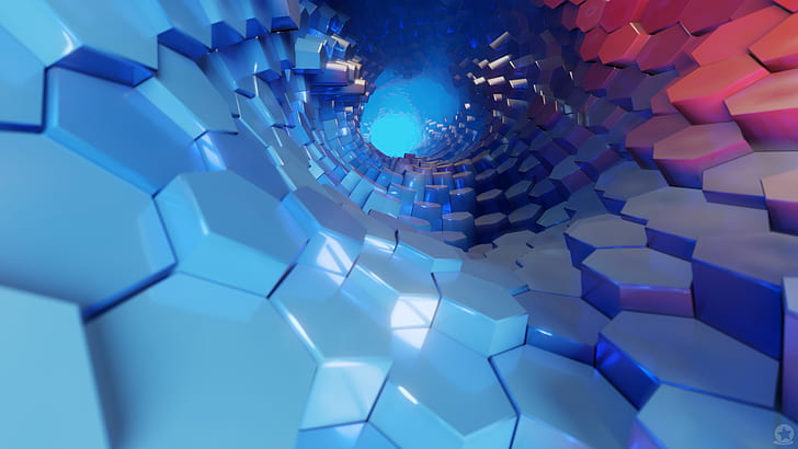 Red Hexagon Pattern, 3d abstract, colorful, 3D Abstract, 3D Free HD Wallpaper