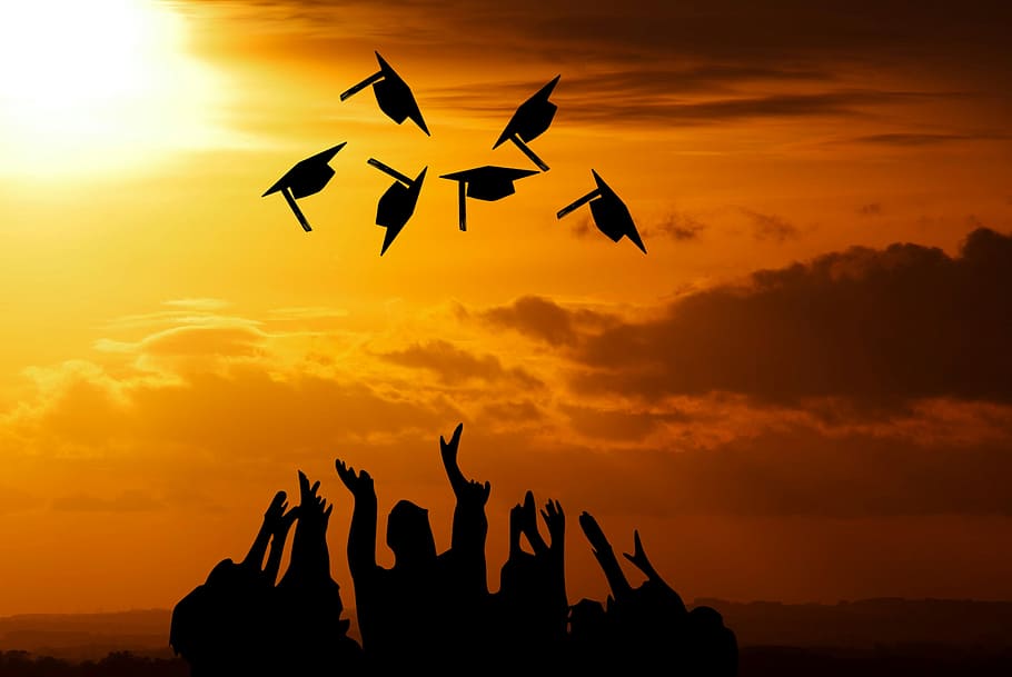 Rustic Graduation Party Ideas, cap, midair, ceremony, educate Free HD Wallpaper