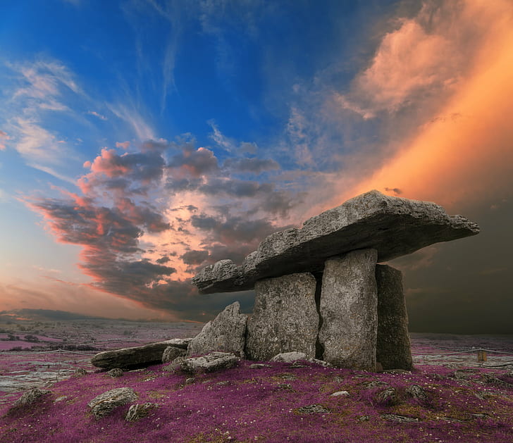 The Burren Ireland Ancient Ruins, glow, celtic, stock, resource Free HD Wallpaper