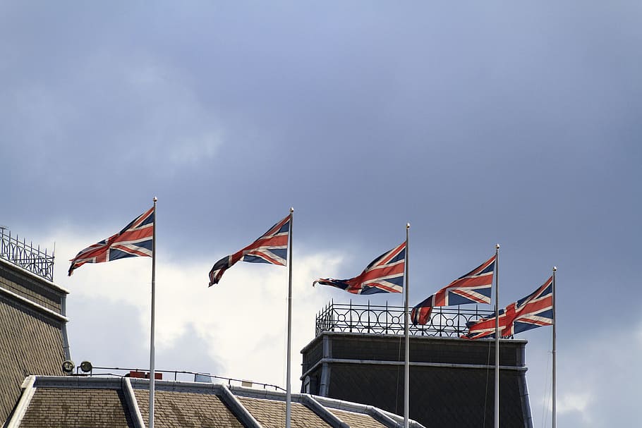 Union Jack Flag Pole, built structure, british, architecture, low angle view Free HD Wallpaper