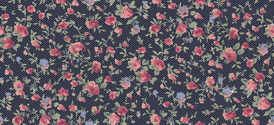 Vintage Floral Fabric, full frame, abundance, decorative, creative Free HD Wallpaper