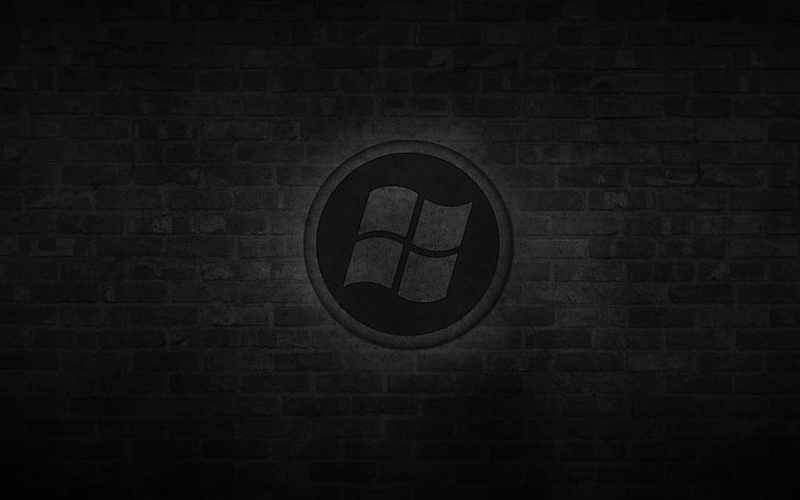 Windows 1.0 Symbol, directly above, black color, logo, built structure Free HD Wallpaper