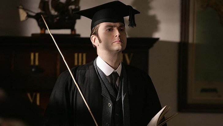 young men, education, looking at camera, mortarboard